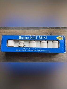 Vintage set of mini butter bell jars